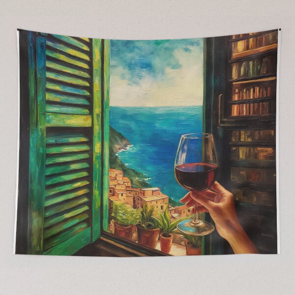 Item preview, Balcony of Turquoise Silence designed and sold by oanaunciuleanu.