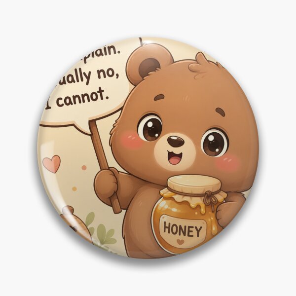 Item preview, Cute Chibi Bear - Honey I Can Explain Funny Quote designed and sold by Sticker shop 007.