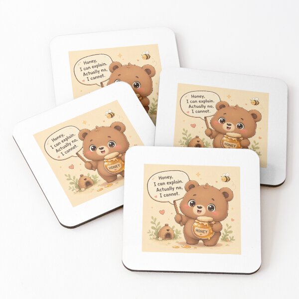 Item preview, Cute Chibi Bear - Honey I Can Explain Funny Quote designed and sold by Sticker shop 007.