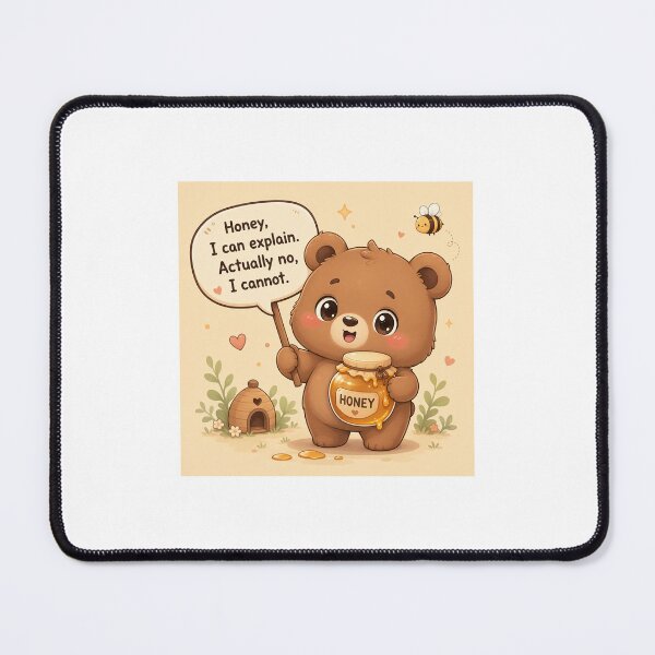 Item preview, Cute Chibi Bear - Honey I Can Explain Funny Quote designed and sold by Sticker shop 007.