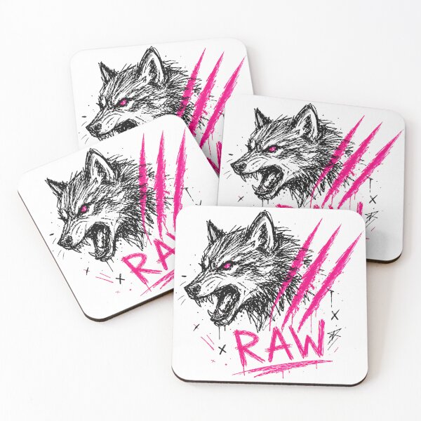 Item preview, Raw Wolf Sketch Neon Pink Claw Marks Alt Grunge designed and sold by etuvibes.