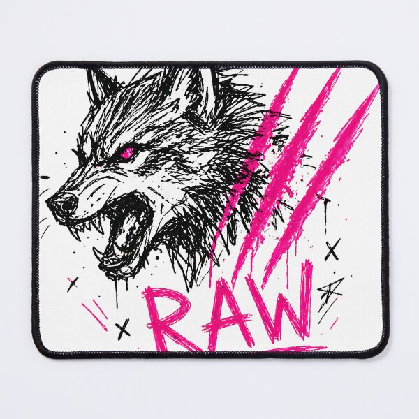 Item preview, Raw Wolf Sketch Neon Pink Claw Marks Alt Grunge designed and sold by etuvibes.