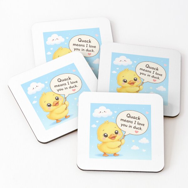 Item preview, Cute Chibi Duckling - Quack Means I Love You designed and sold by Sticker shop 007.