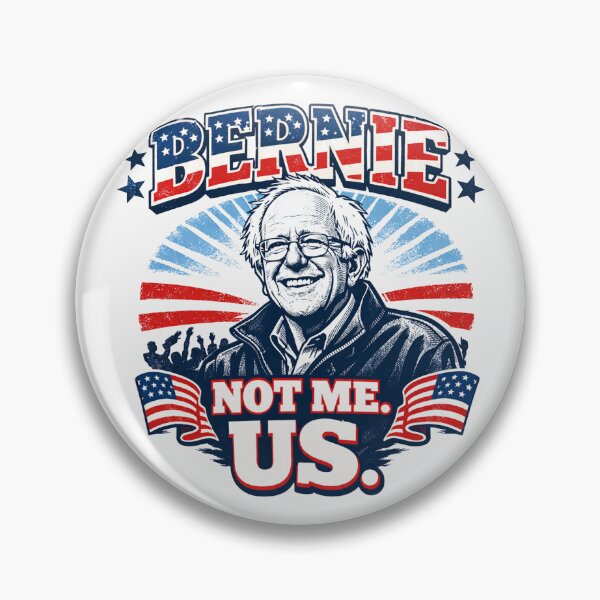 Item preview, Bernie Sanders "Not Me. Us." — Bold Political Art with American Flag and Rally Crowd designed and sold by Owcomm.