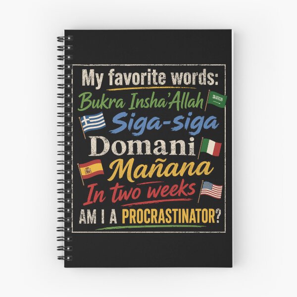Item preview, Funny Procrastinator Words: Bukra Mañana Domani Travel Art designed and sold by MalisoStickers.