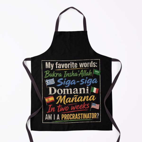 Item preview, Funny Procrastinator Words: Bukra Mañana Domani Travel Art designed and sold by MalisoStickers.