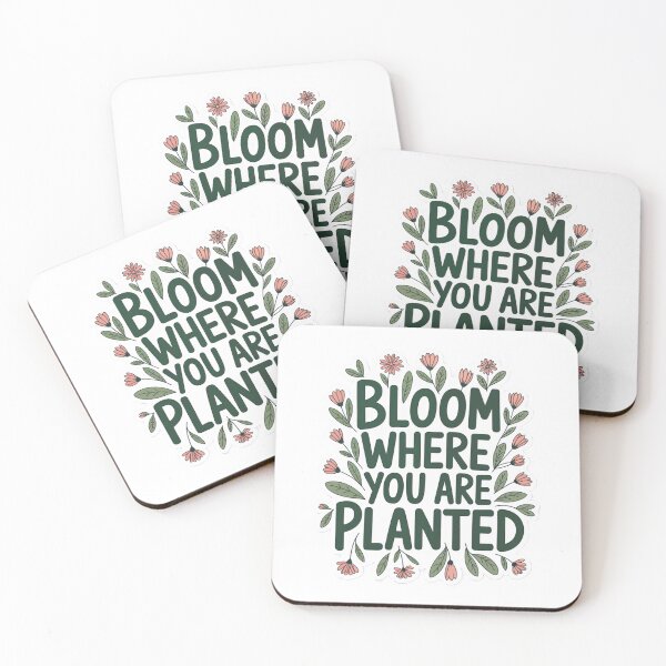 Item preview, Bloom Where You Are Planted Sticker — Positive Nature Quote Decal for Laptop and Journal designed and sold by Stick_It_With_Love.