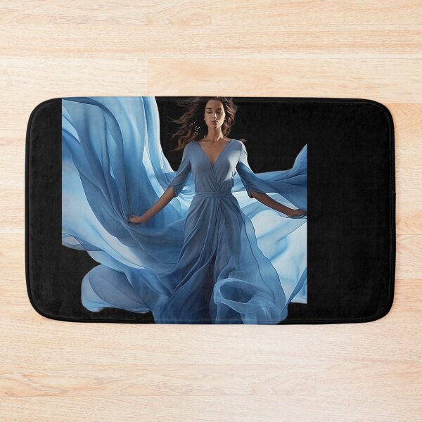 Item preview, Ethereal Woman in Flowing Blue Chiffon Dress designed and sold by Creatby7030.