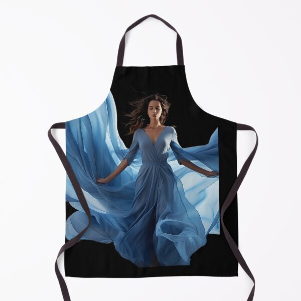 Item preview, Ethereal Woman in Flowing Blue Chiffon Dress designed and sold by Creatby7030.