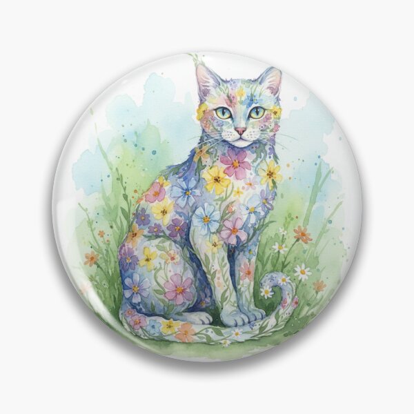 Item preview, Floral Cat Watercolor  designed and sold by DesignDare.