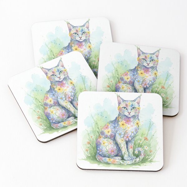 Item preview, Floral Cat Watercolor  designed and sold by DesignDare.