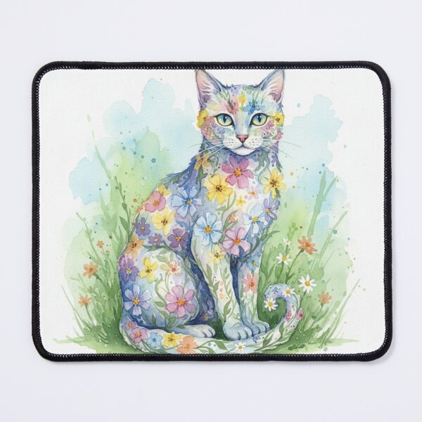 Item preview, Floral Cat Watercolor designed and sold by DesignDare.