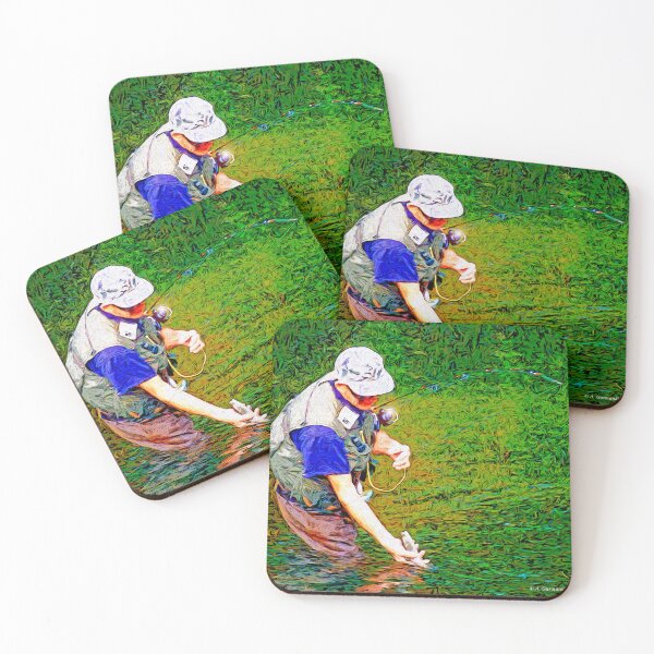 Item preview, Trout Fisherman Catches One, Digital Illustration designed and sold by AMacGPhilly.