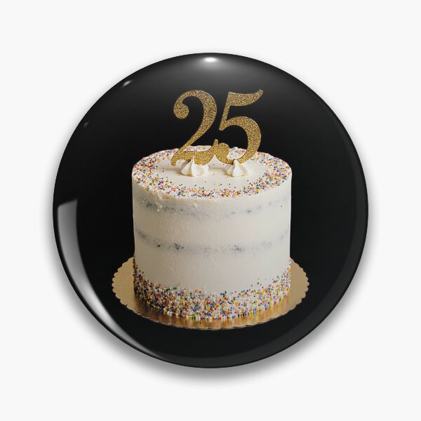 Item preview, White 25th Birthday Cake with Rainbow Sprinkles designed and sold by Creatby7030.