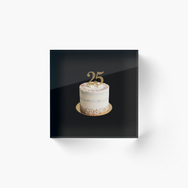 Item preview, Tarta blanca de 25 cumpleaños con virutas de colores. designed and sold by Creatby7030.