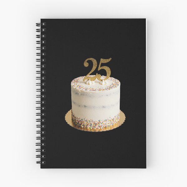Aperçu de l'œuvre Gâteau d'anniversaire blanc pour les 25 ans avec des vermicelles arc-en-ciel créée et vendue par Creatby7030.