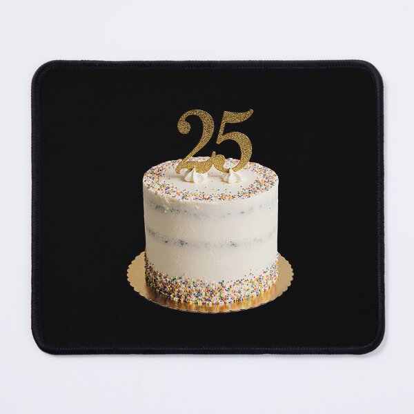 Item preview, White 25th Birthday Cake with Rainbow Sprinkles designed and sold by Creatby7030.