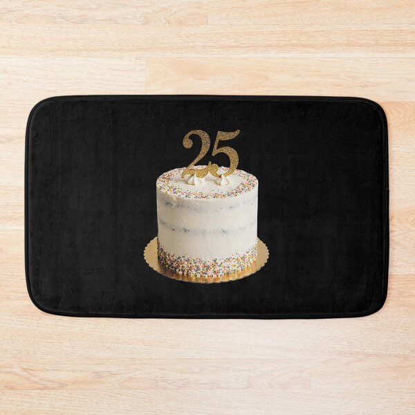 Item preview, White 25th Birthday Cake with Rainbow Sprinkles designed and sold by Creatby7030.