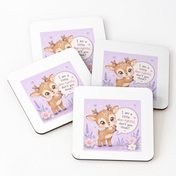 Item preview, Cute Chibi Deer - I Am A Little Deer-Lightful Pun designed and sold by Sticker shop 007.