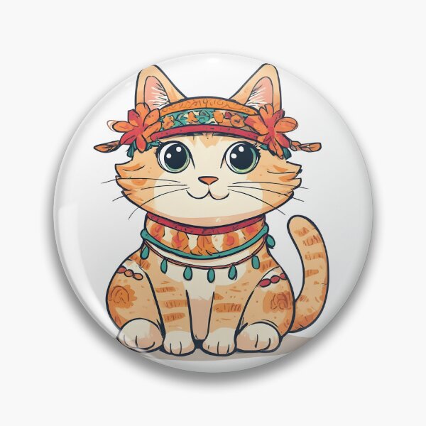 Item preview, Cute Boho Cat Illustration – Floral Headband Kitty Design designed and sold by Karolina’s Cozy Creations.