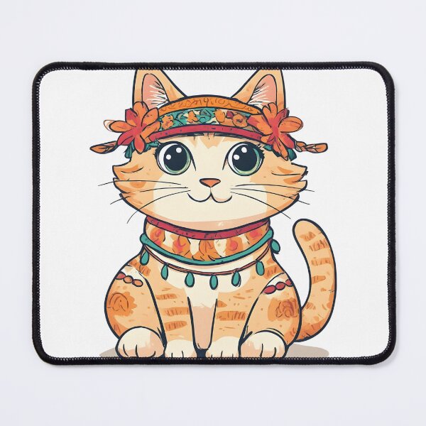 Item preview, Cute Boho Cat Illustration – Floral Headband Kitty Design designed and sold by Karolina’s Cozy Creations.