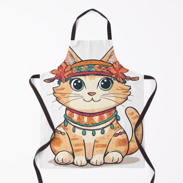 Item preview, Cute Boho Cat Illustration – Floral Headband Kitty Design designed and sold by Karolina’s Cozy Creations.