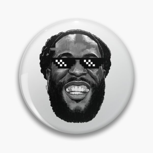 Item preview, Pixel Glasses on the African Giant - B B Head Cut painting (gray scale) designed and sold by ZERO-MIND.