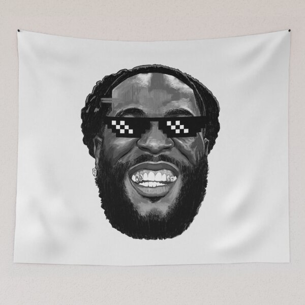 Item preview, Pixel Glasses on the African Giant - B B Head Cut painting (gray scale) designed and sold by ZERO-MIND.