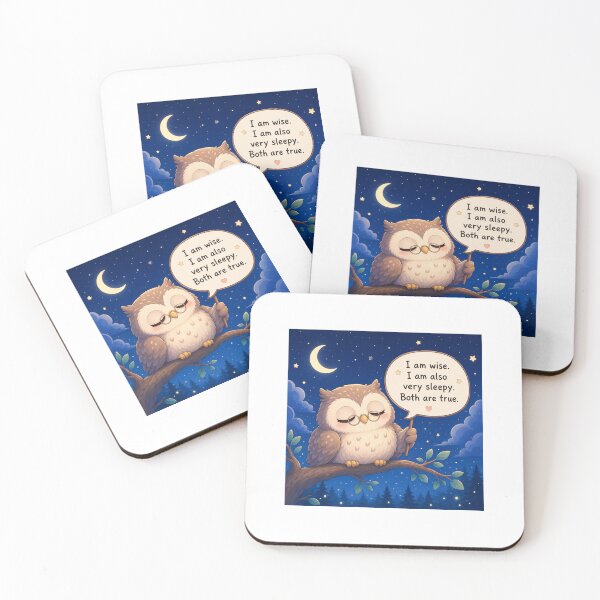 Item preview, Cute Chibi Owl - Wise and Sleepy Funny Quote designed and sold by Sticker shop 007.