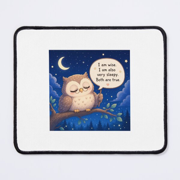 Item preview, Cute Chibi Owl - Wise and Sleepy Funny Quote designed and sold by Sticker shop 007.