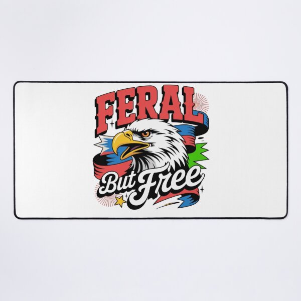 Item preview, Feral But Free Patriotic Bald Eagle Retro Americana T-Shirt designed and sold by MerchlyMike.