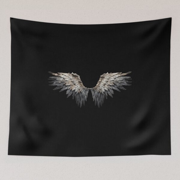 Item preview, Realistic Dark Feathered Wings Isolated on Black designed and sold by Creatby7030.