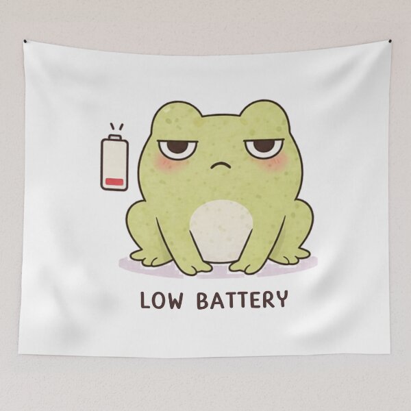 Item preview, Low Battery Frog | Cute Kawaii Aesthetic | Low Energy Mood Design designed and sold by The Mood Index.