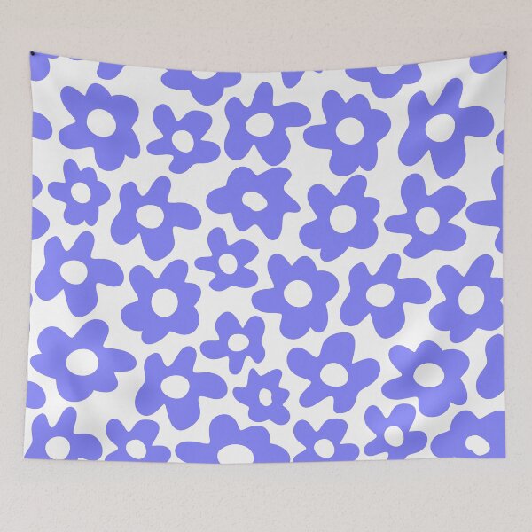 Item preview, Blue Retro Flowers Pattern designed and sold by Jeallan Designs.
