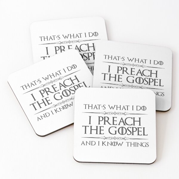 Item preview, I Preach the Gospel and I Know Things - Funny Pastor Appreciation Gifts for Clergy Minister Preacher Rabbi & Vicar designed and sold by merkraht.
