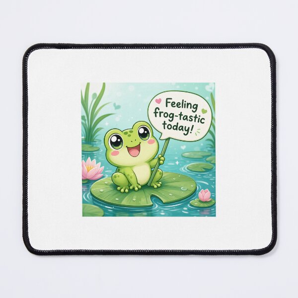 Item preview, Cute Chibi Frog - Feeling Frog-tastic Today Pun designed and sold by Sticker shop 007.