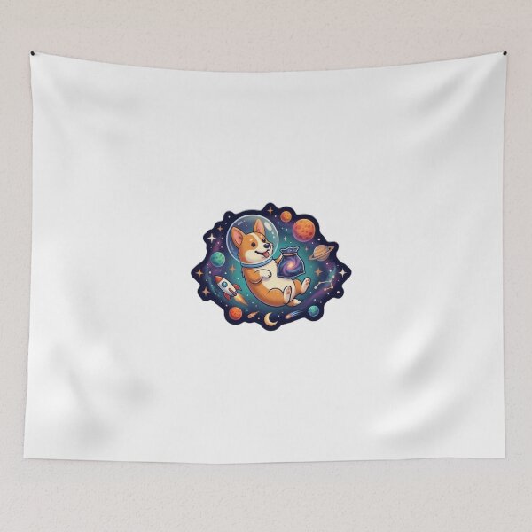 Item preview, Cute Corgi Dog Astronaut Floating in Space with Galaxy Bag designed and sold by Csstoree.
