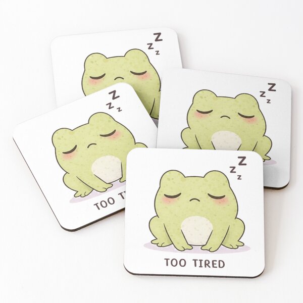 Item preview, Too Tired Frog | Cute Kawaii Aesthetic | Sleepy Mood Design designed and sold by The Mood Index.