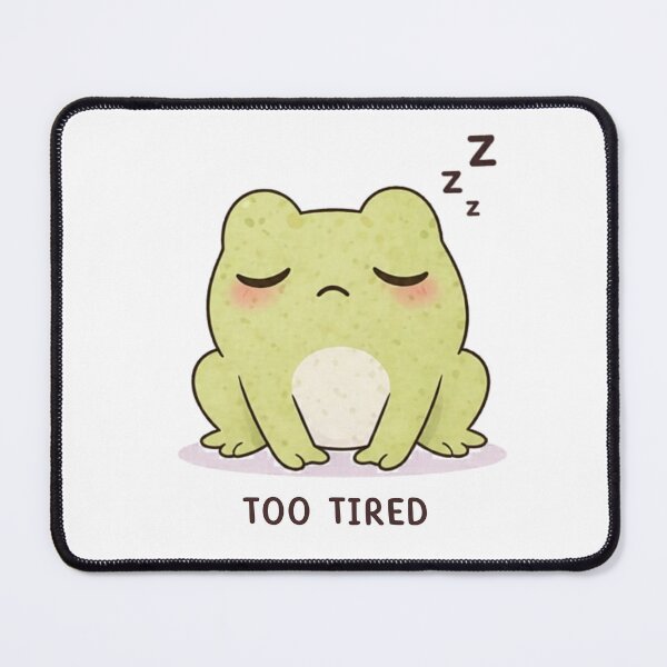 Item preview, Too Tired Frog | Cute Kawaii Aesthetic | Sleepy Mood Design designed and sold by The Mood Index.