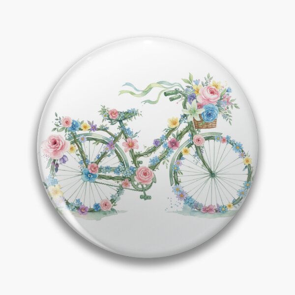 Artikelvorschau, Aquarell mit Blumen und Fahrradmotiven entworfen und verkauft von DesignDare.