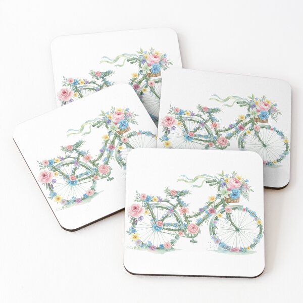 Item preview, Floral Bicycle Watercolor designed and sold by DesignDare.