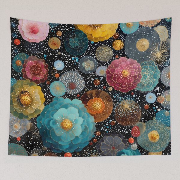 Item preview, Vibrant Celestial Garden Abstract Botanical Art designed and sold by LuminousFoundry.