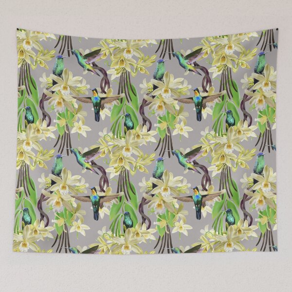 Item preview, Hummingbird and Vanilla Orchid designed and sold by Art_By_Wing.