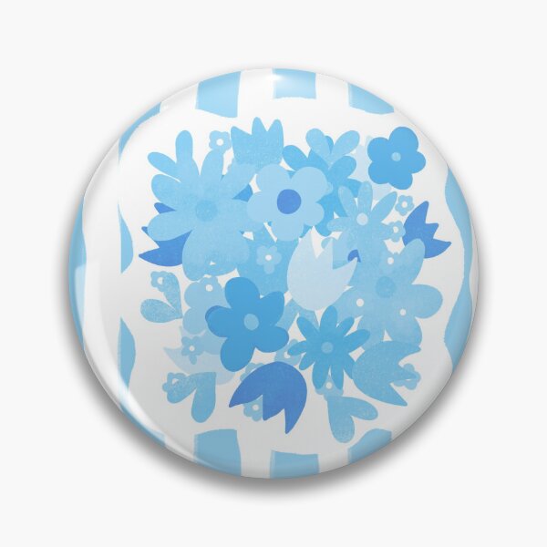 Aperçu de l'œuvre Bouquet de fleurs bleues et rayures créée et vendue par DaisyLemon.