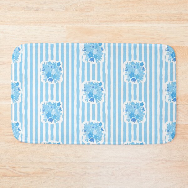 Item preview, Blue flower bouquet and stripes designed and sold by DaisyLemon.