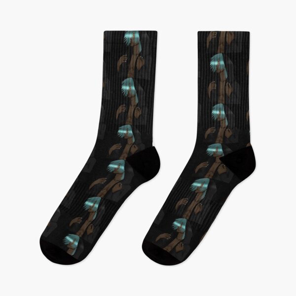 Item preview, Neon dark anime Boy with Cyan Hair | Edgy Fantasy Illustration designed and sold by kerissfantasyart .