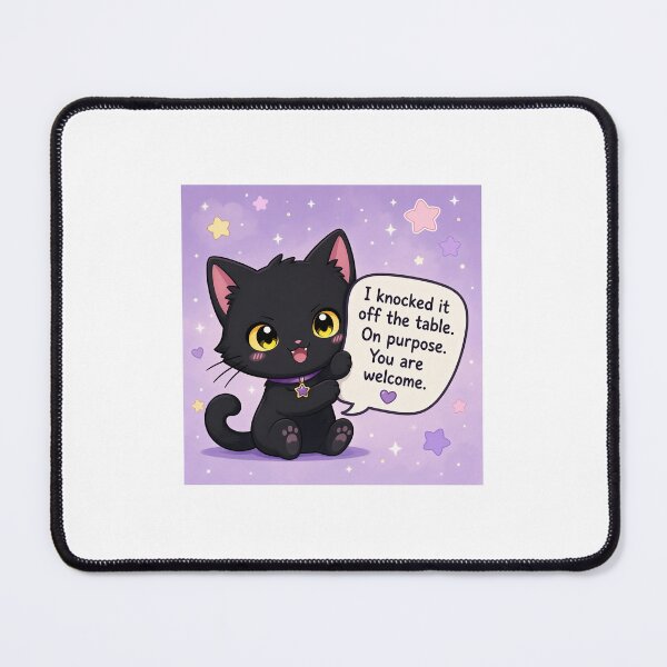 Item preview, Cute Chibi Black Cat - I Knocked It Off On Purpose designed and sold by Sticker shop 007.