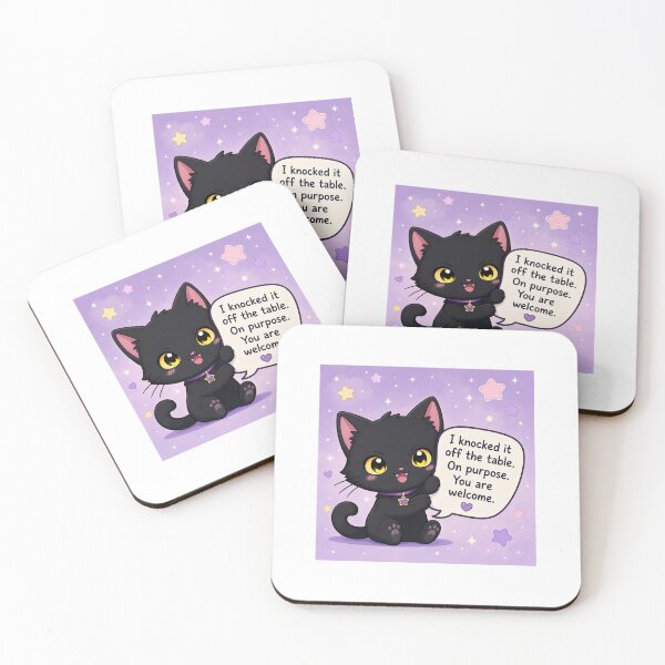 Item preview, Cute Chibi Black Cat - I Knocked It Off On Purpose designed and sold by Sticker shop 007.
