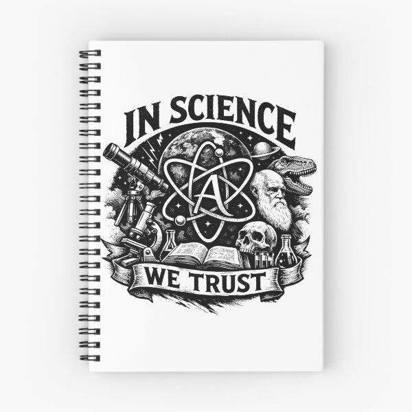 Item preview, In Science We Trust Charles Darwin and Dinosaur Science Crest designed and sold by Owcomm.