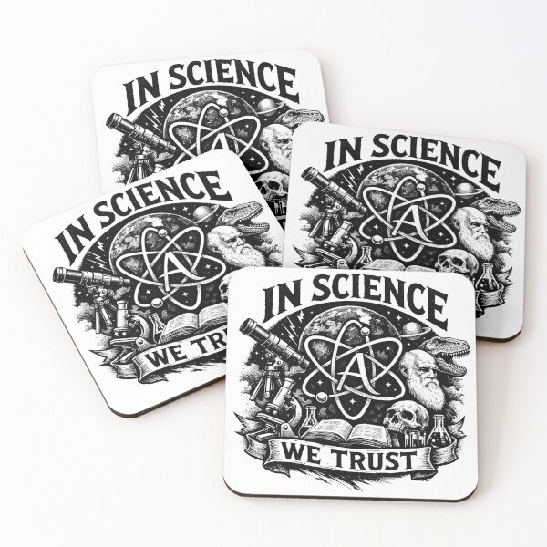 Item preview, In Science We Trust Charles Darwin and Dinosaur Science Crest designed and sold by Owcomm.